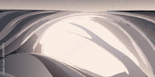 Abstract swirling lines with a bright central light source creating a dynamic composition