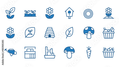 Comprehensive Farming, Agriculture, and Rural Life Vector Icon Collection