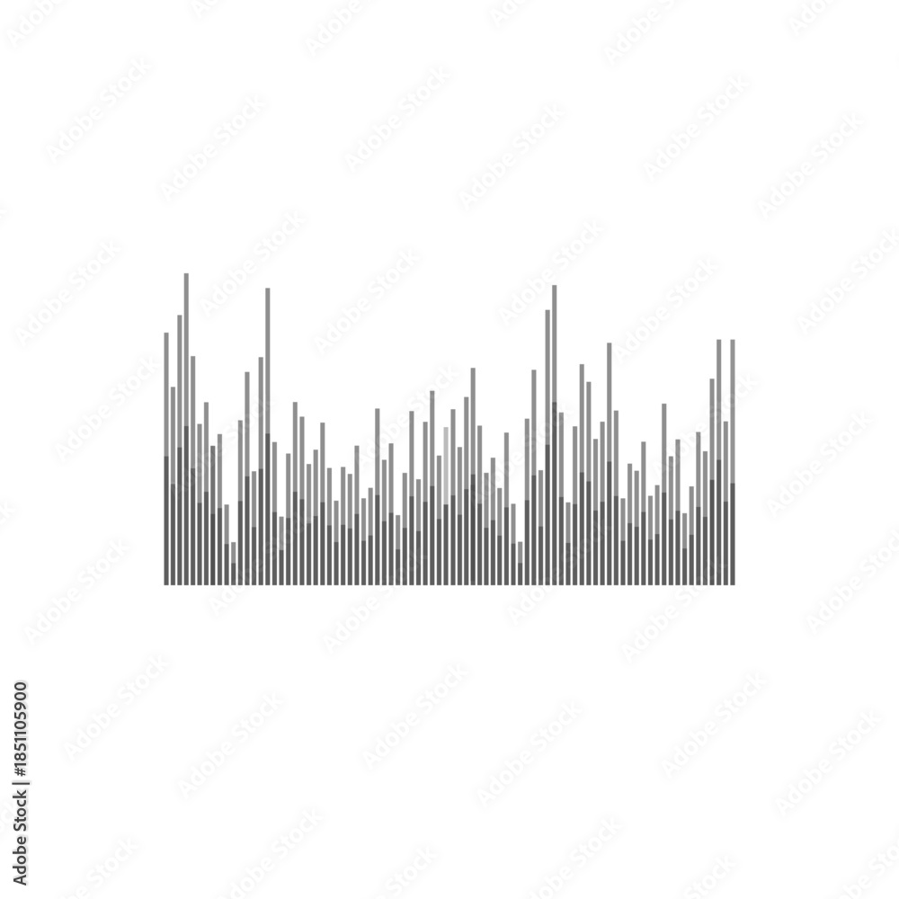 Fototapeta premium solated set of vertical bar chart on white background. Market volume design icon. Financial indicator concept. 
