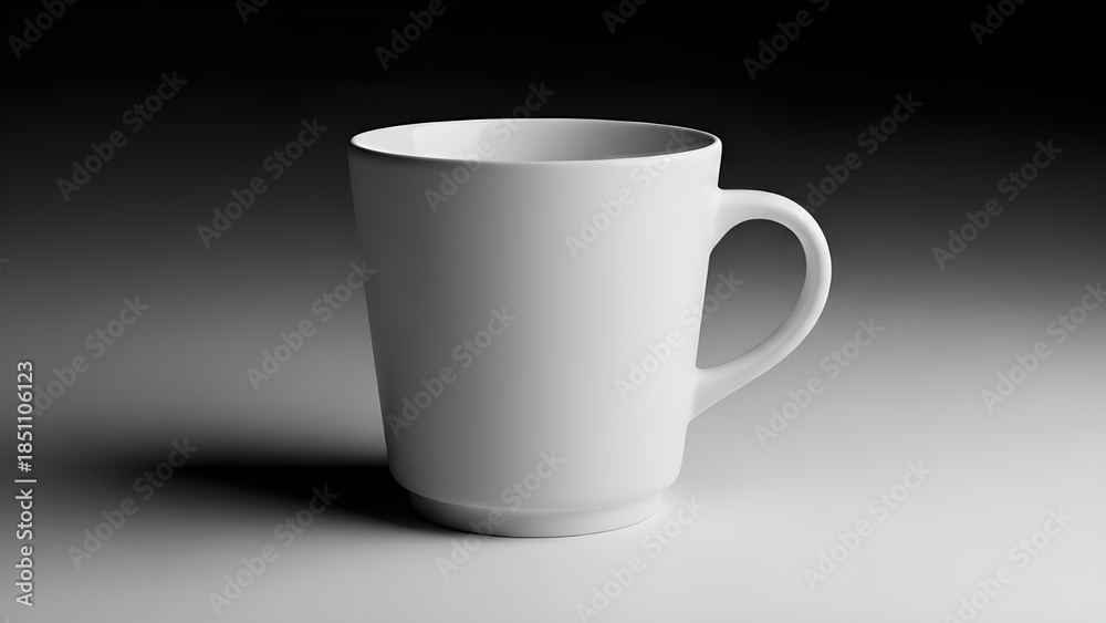 Obraz premium A simple white ceramic mug on a plain background