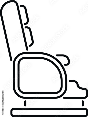 Child safety car seat icon representing secure transportation for infants and toddlers