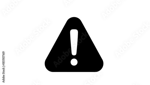 Black Exclamation Mark Inside Warning Triangle Symbol.