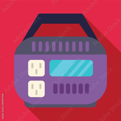 Portable power station providing electricity from a battery generator with multiple outlets