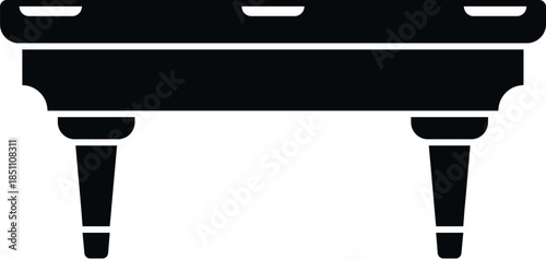 Pool table billiards game icon black silhouette vector