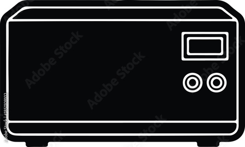 Silhouette compact portable electronic device with display screen and control buttons Vector Illustration