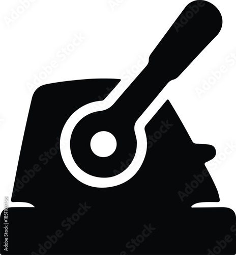 Silhouette Lever Switch Control Panel Activation Toggle Power Vector Illustration