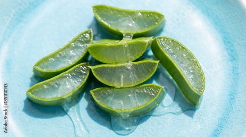 Aloe vera slices, with thei...
