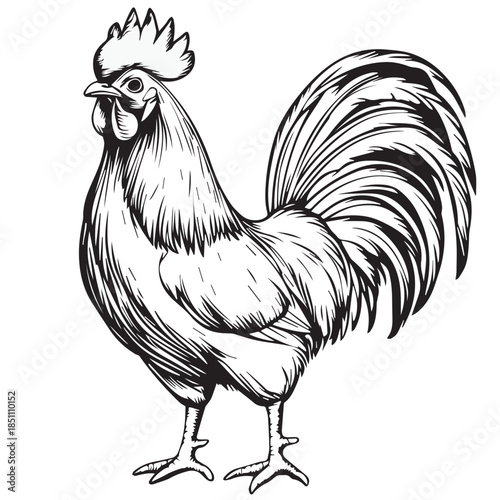 rooster isolated on white