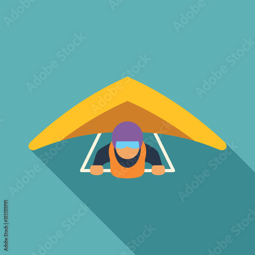 Hang glider enjoying flight, showing adventure and freedom icon