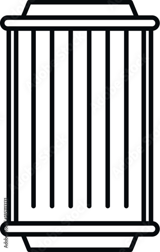 Vehicle cylindrical air filter ensuring engine protection and clean air intake