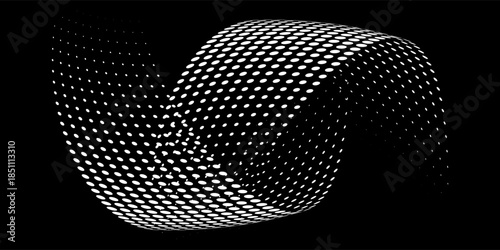 Bubble swelling as mountain. Hill, spherical protrusion. Hemisphere from dots.. Particle points dimension sound wave. Part of sphere effect polar hill globe surface. Big data flow calculation.