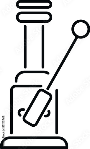 Cannabis smoking device with bowl and mouthpiece in simple outline style