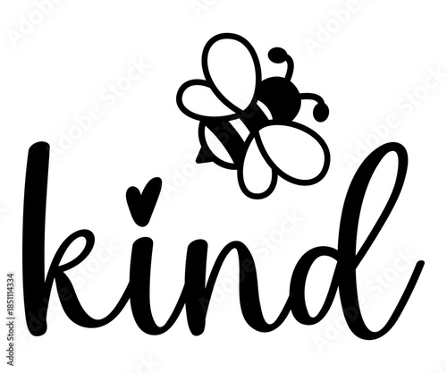 Be kind bee vector illustration. Bee kind text