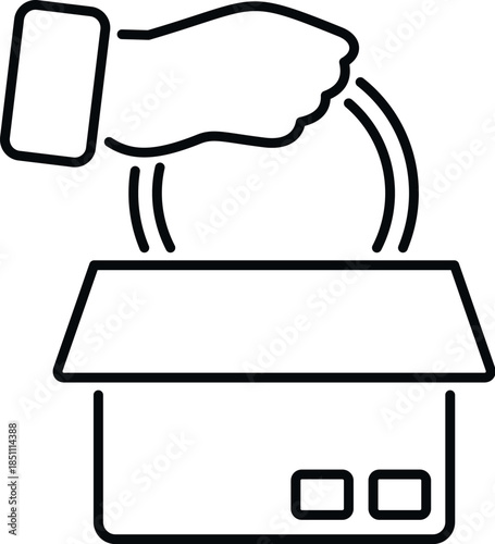 Hand dropping coins or cash into a box for charity and contribution