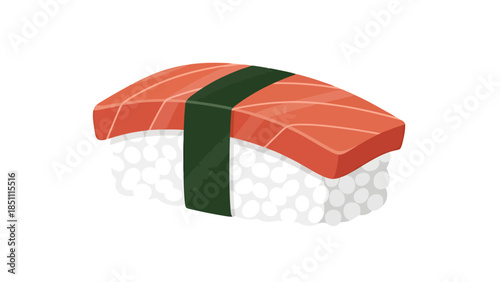 Fresh Salmon Nigiri Sushi on White Background for Culinary and Food Presentation