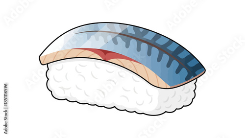 Freshly Prepared Sushi Piece with Fish and Rice Presentation