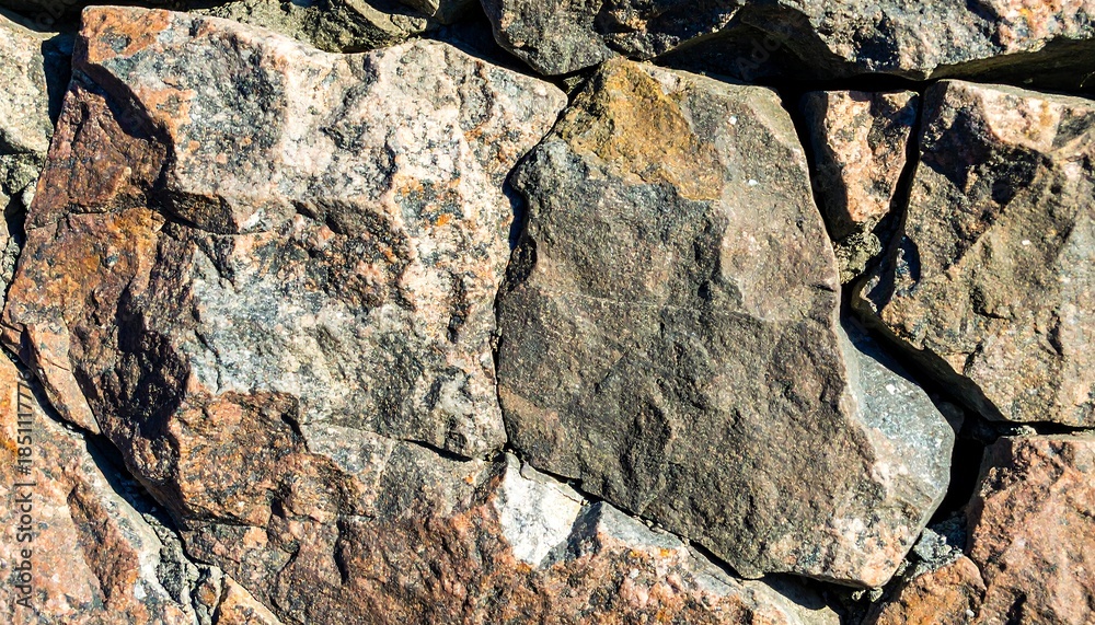 Fototapeta premium Close-up view of a rough stone wall