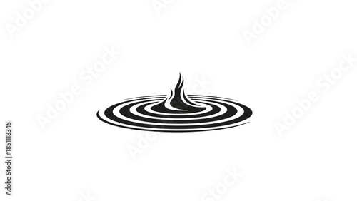 Abstract black and white water ripple effect graphic.