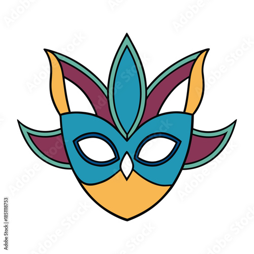 An elegant masquerade mask adorned with feathers and shimmer, hiding secrets behind velvet curves and inviting mystery, romance, and midnight intrigue.
