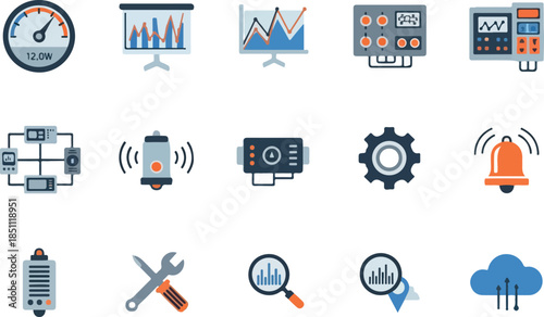 Data Analysis and Connectivity A Set of Informative Icons