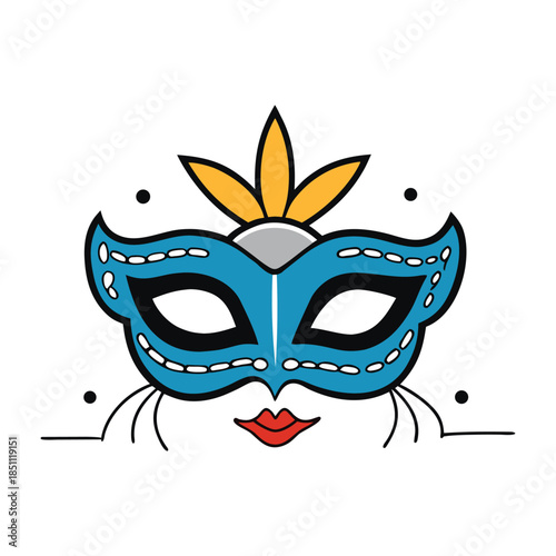 An elegant masquerade mask adorned with feathers and shimmer, hiding secrets behind velvet curves and inviting mystery, romance, and midnight intrigue.
