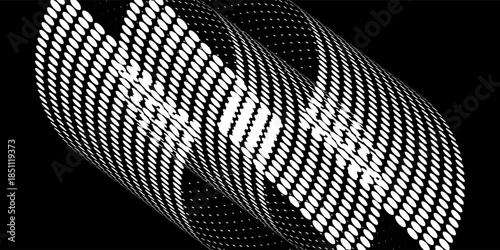 Bubble swelling as mountain. Hill, spherical protrusion. Hemisphere from dots.. Particle points dimension sound wave. Part of sphere effect polar hill globe surface. Big data flow calculation.