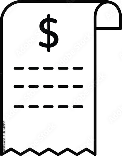 Financial receipt icon representing expenses, payments, and billing documents