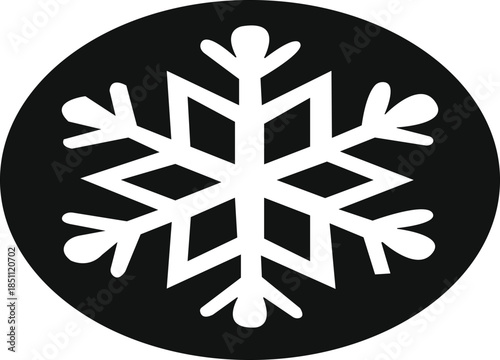 snowflake minimal flat icon Set of cute symmetric blue snowflakes isolated on a transparent background. Cartoon decorative elements. Editable stroke. Ideal for winter designs.