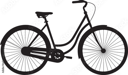 bicycle retro classic frame wheel spoke headlight vector for print use
