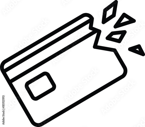 Broken credit card icon representing financial difficulty or debt cancellation