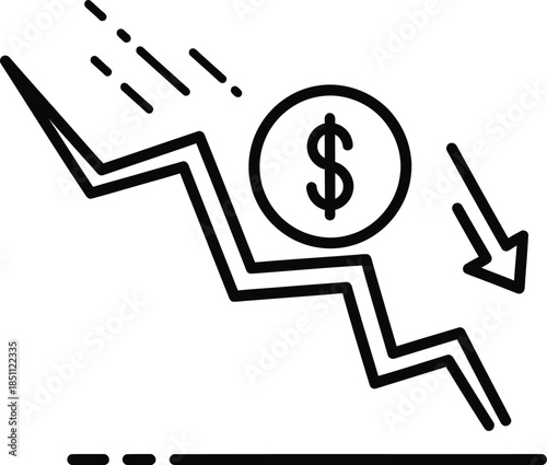 Financial market downturn showing a significant decrease in monetary value and economic stability