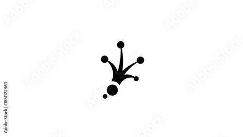 Abstract Black Frog Footprint Symbol Isolated on White Background.