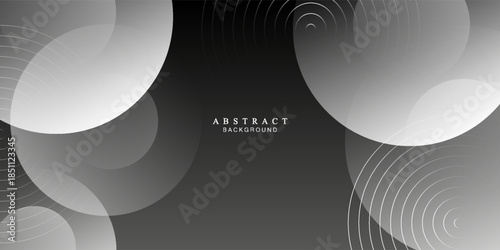 Black abstract background with spiral shapes. Technology futuristic template. Vector illustration.