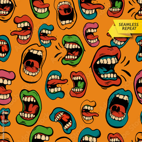 Bild auf Leinwand MOUTH_0001_REPEAT_ORANGE
