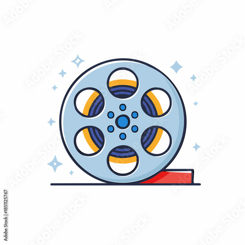 Retro film reel with a classic cinematography aesthetic, evoking nostalgia for traditional movie making and storytelling