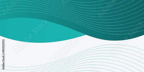 Background waves shape fluid. Line wavy green and white color