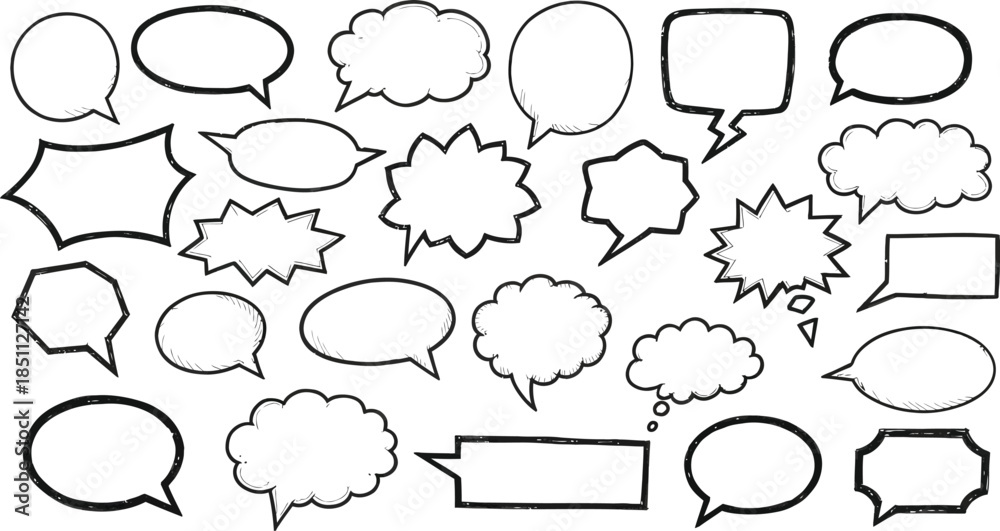 Obraz premium Creative design of speech bubbles and thought clouds for comic strip or graphic novel layout