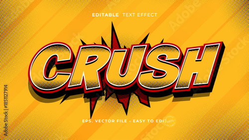 Comic Crush Retro Pop Art Editable Text Effect