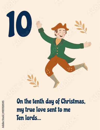 Ten Lords Illustration for Tenth Day of Christmas