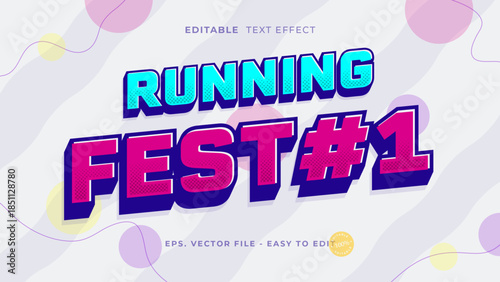 Running Fest Halftone Pop Art Editable Text Effect