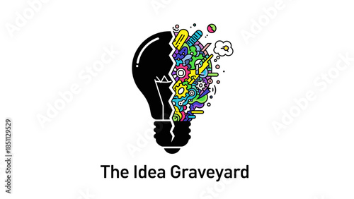 Colorful Ideas Emerging from Light Bulb 1.