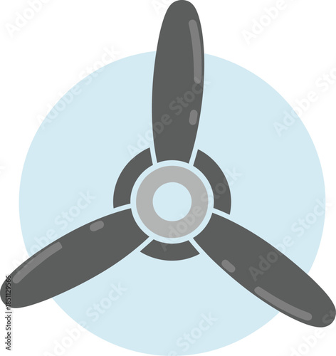 Plane blade propeller, vector airplane wood engine logo icon. Aircraft propeller fan