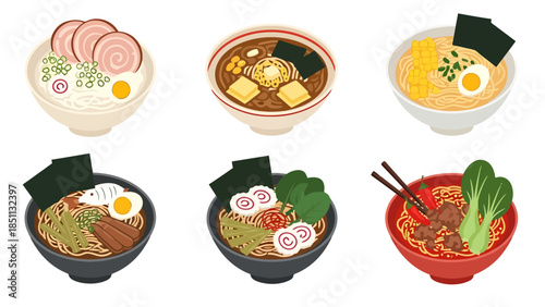 Authentic Japanese Ramen Varieties with Fresh Ingredients and Traditional Flavors