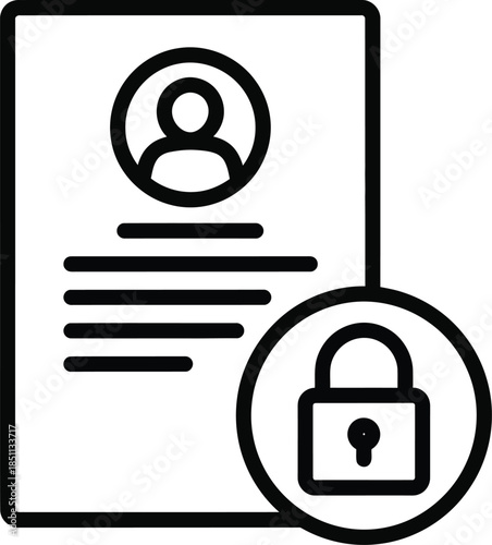 Secure personal document protected by a padlock, representing data privacy and confidential information