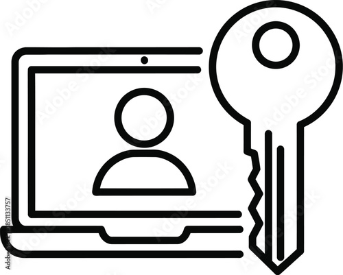 Secure access to user accounts and data on digital devices using a key and authentication