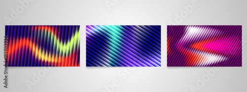 Collection of Abstract Colorful Backgrounds with Glass Effect