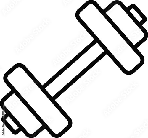 Outline icon of a fitness dumbbell for weight training and exercise
