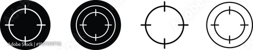 Target crosshair icons in solid and outline circle styles