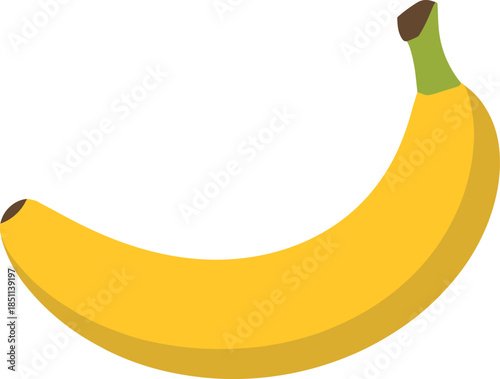 Flat Design Single Banana Fruit Icon Vector Illustration