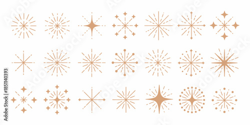 Golden Starbursts Collection in Elegant Copper Tone with Geometric Patterns for Luxury Branding